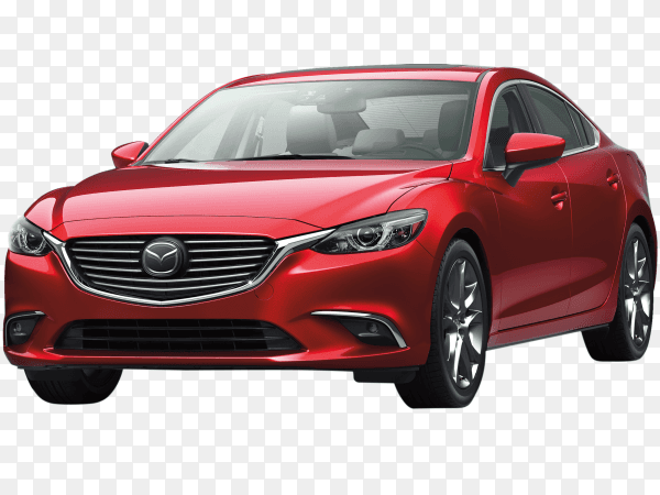 Red luxury car isolated on transparent background PNG