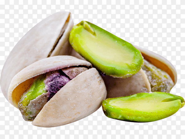 Salted pistachio isolated on transparent background PNG