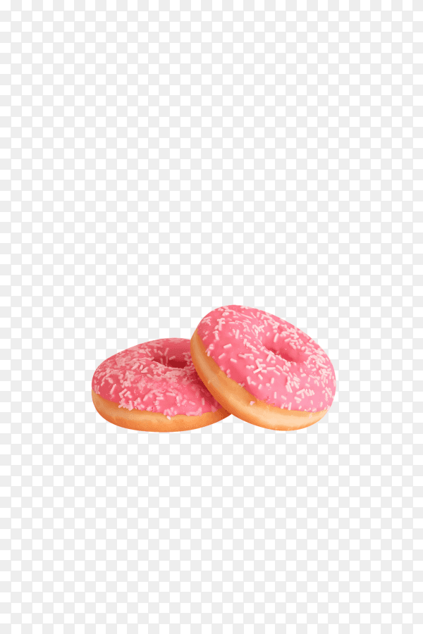 Sweet pink donuts on transparent background PNG