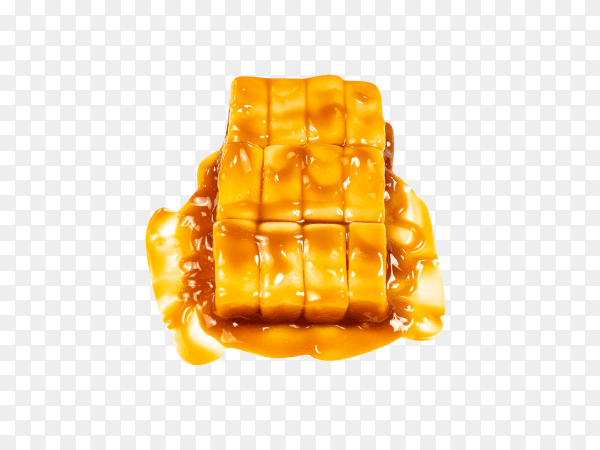 Tasty caramel candy isolated on transparent background PNG