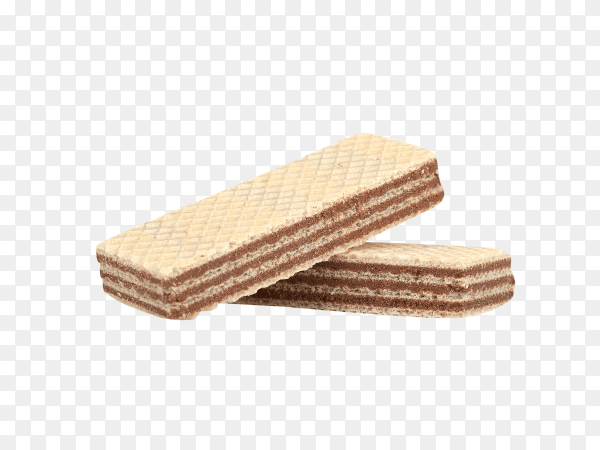 Wafers with chocolate isolated on transparent background PNG
