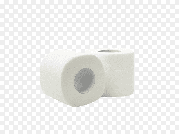 White rolls toilet paper isolated on transparent background PNG