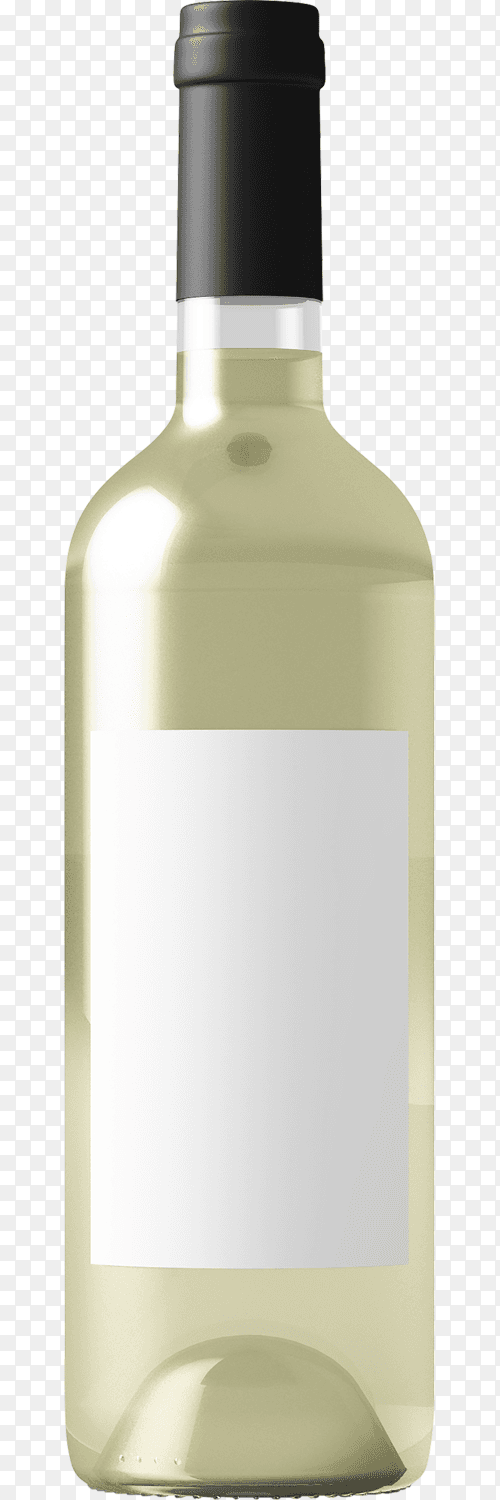 White wine bottle isolated mockup on transparent background PNG