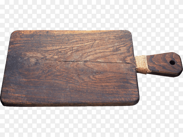 Wooden cutting board isolated on transparent background PNG