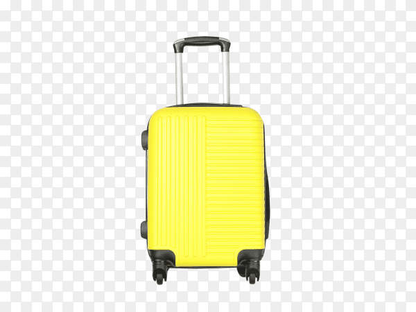 Yellow travel bag isolated on transparen background PNG
