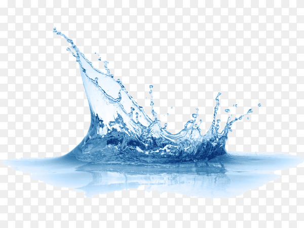 A fresh water abstract splash illustration on transparent background PNG