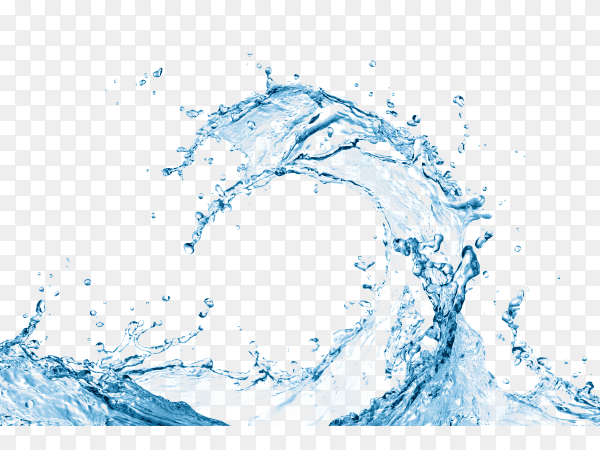 A fresh water abstract splash on transparent background PNG