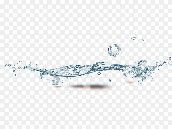 A fresh water splash isolated on transparent background PNG