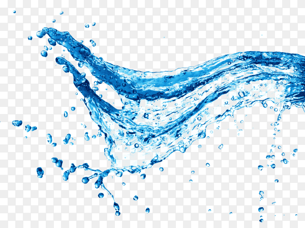 Abstract form of splash water isolated on transparent background PNG