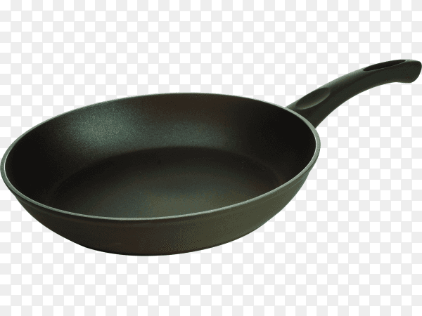 Black Frying pan isolated on transparent background PNG
