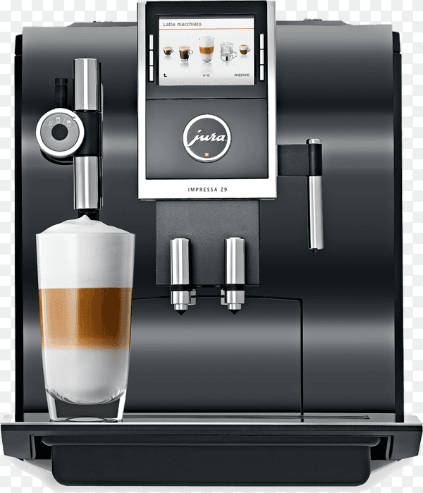 Black automatic Espresso Coffee Machine Isolated on transparent background PNG