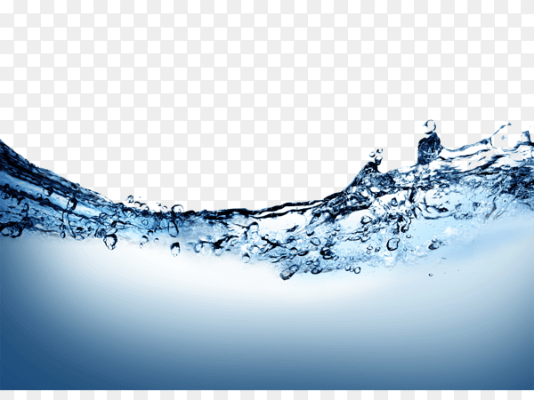 Blue water and air bubbles in the pool over on transparent background PNG