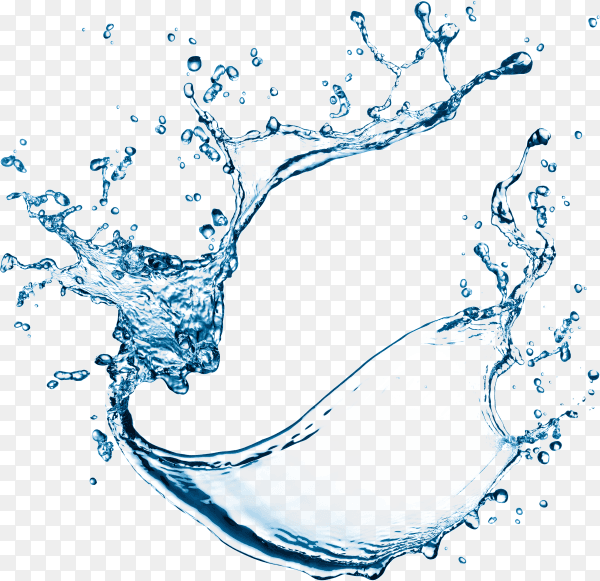 Blue water liquid splash on transparent background PNG