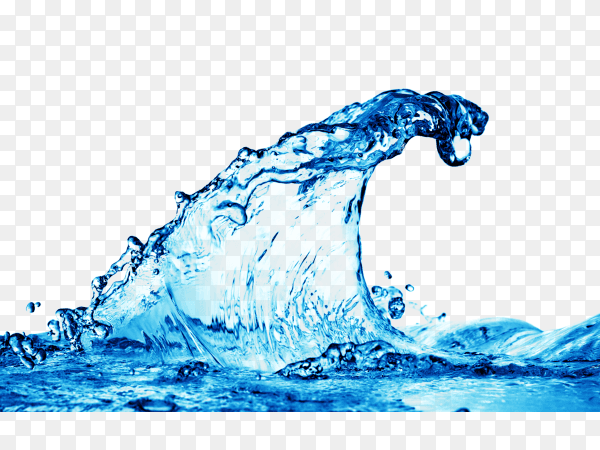 Blue water splash on transparent background PNG