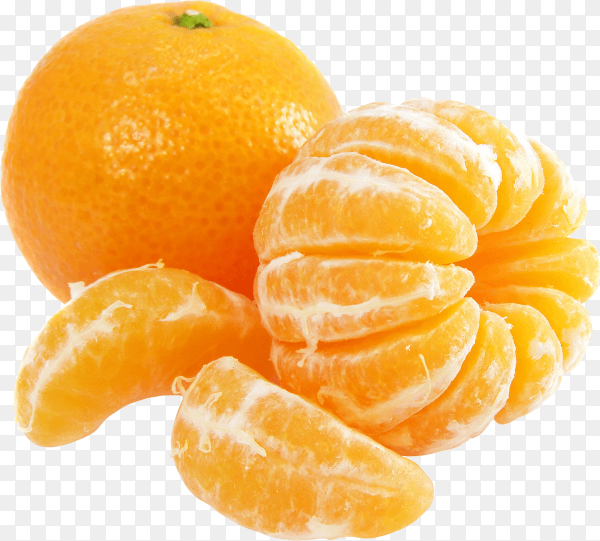 Delicious Tangerine isolated on transparent background PNG