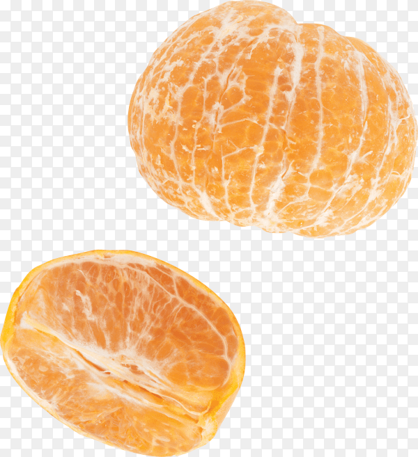Delicious fresh Tangerine isolated on transparent background PNG