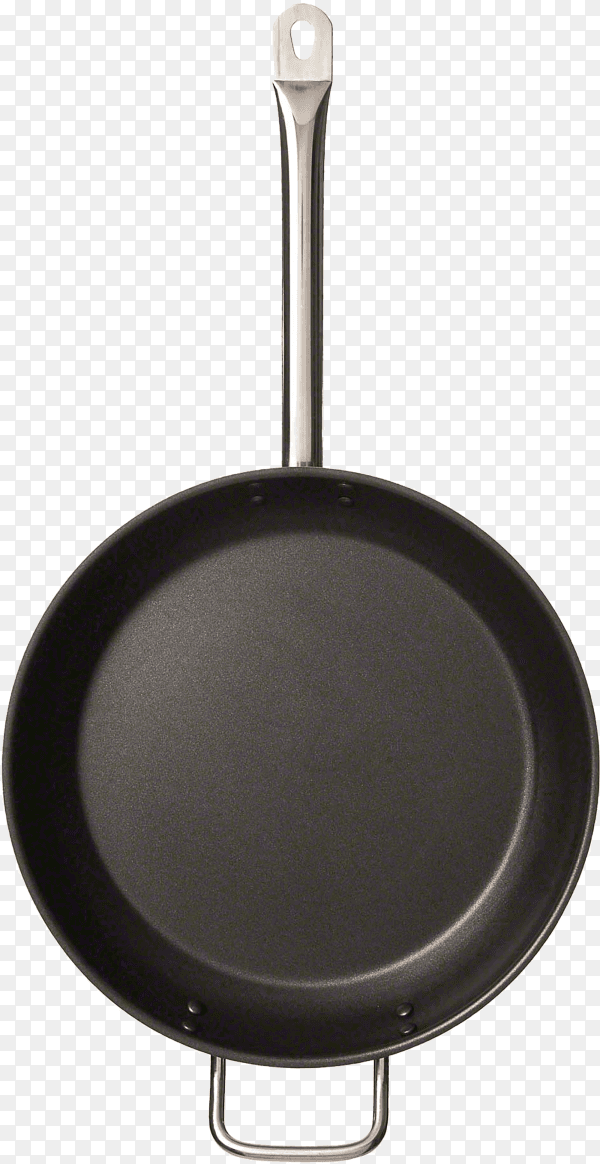 Empty black Frying Pan isolated on transparent background PNG