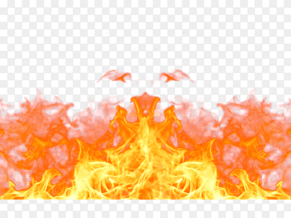 Fire flame realistic on transparent background PNG