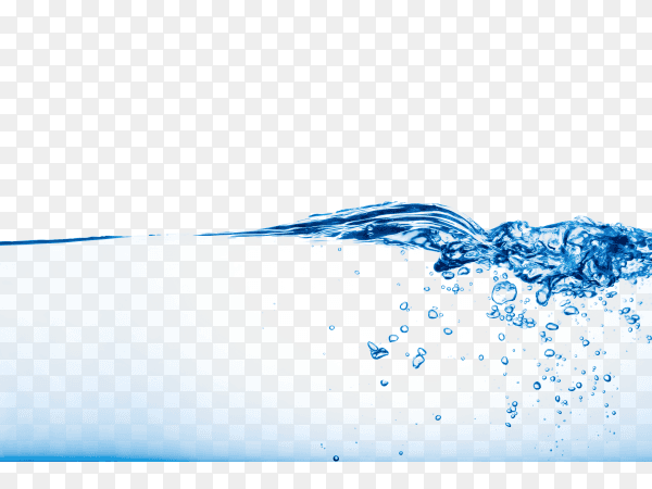 Fresh clean water wave with bubbles and drops on transparent background PNG
