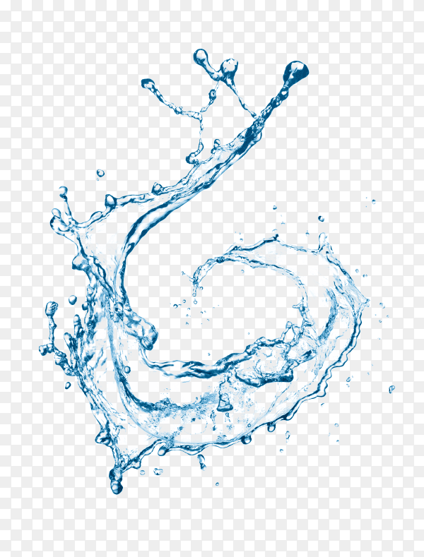 Fresh water splash isolated on transparent background PNG