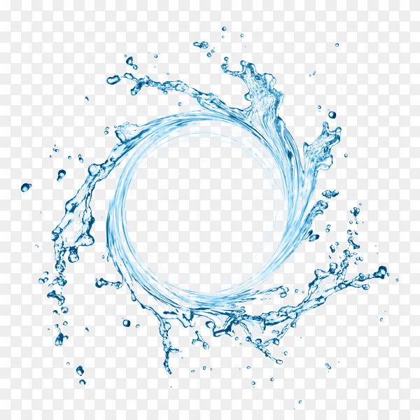 Fresh water splash on transparent background PNG