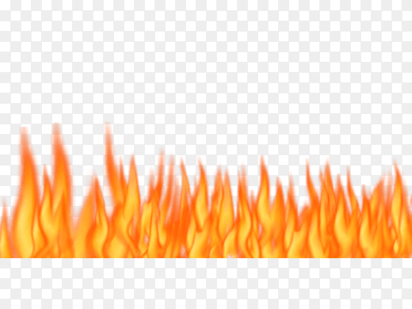Illustration of orange fire flame on transparent background PNG