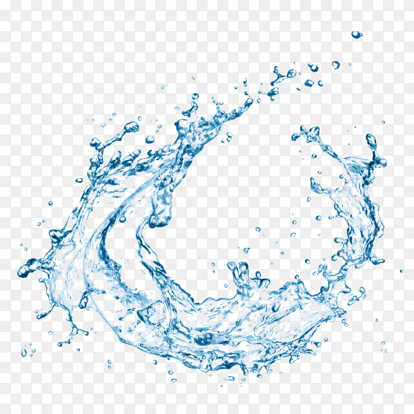 Illustration of water splash on transparent background PNG