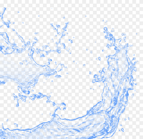 Isolated water splash on transparent background PNG