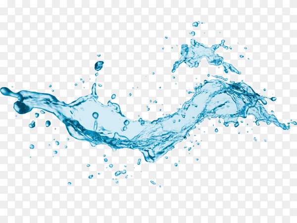 Realistic illustration water splash on transparent background PNG