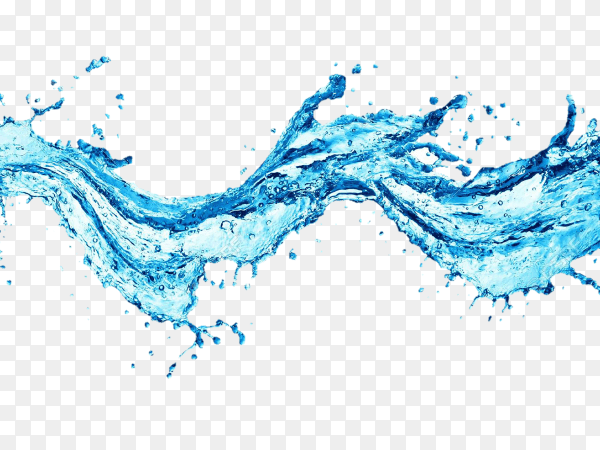 Realistic water splash isolated on transparent background PNG