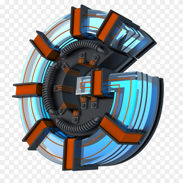 Letter G with 3D design isolated on transparent background PNG