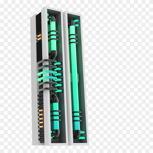 Neon style light letter a glowing neon capital letter I 3d rendering on transparent background PNG