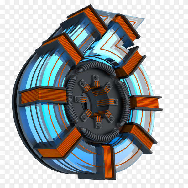 Number 6 with 3d design on transparent background PNG