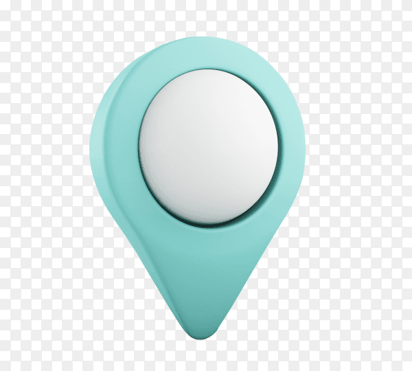 3D map pointer on transparent background PNG