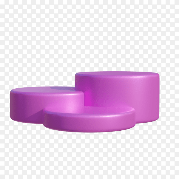 3d products minimal podium scene with purple pedestal on transparent background PNG
