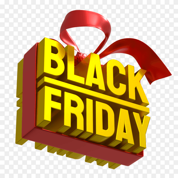 Abstract black Friday sale banner on transparent background PNG