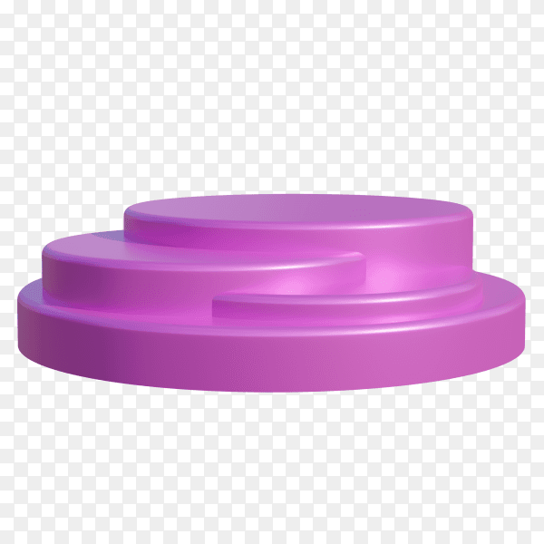 Abstract purple geometric podium isolated on transparent background PNG