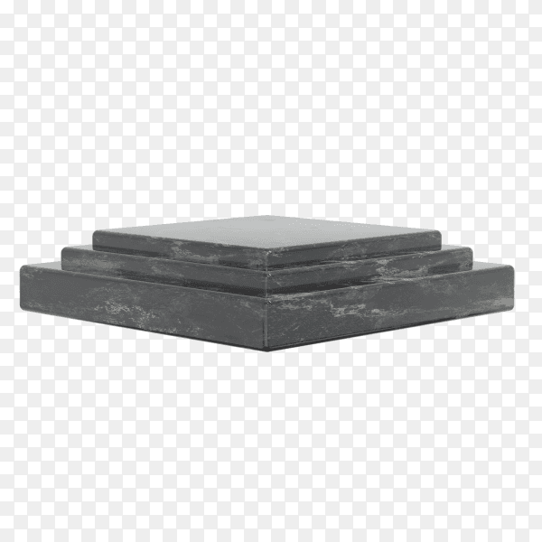 Black 3d podium mockup isolated on transparent background PNG