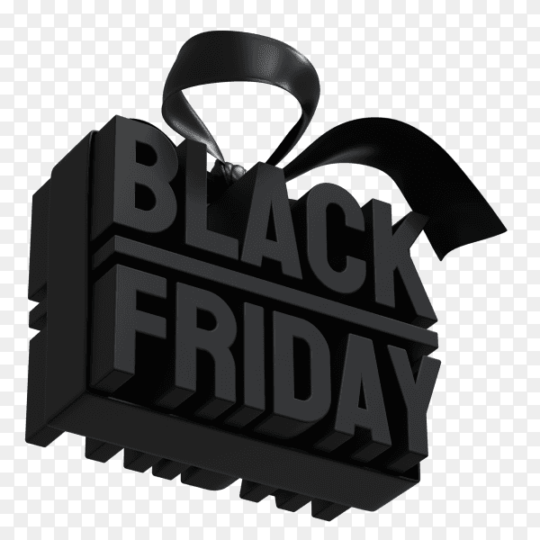 Black friday sale banner template on transparent background PNG