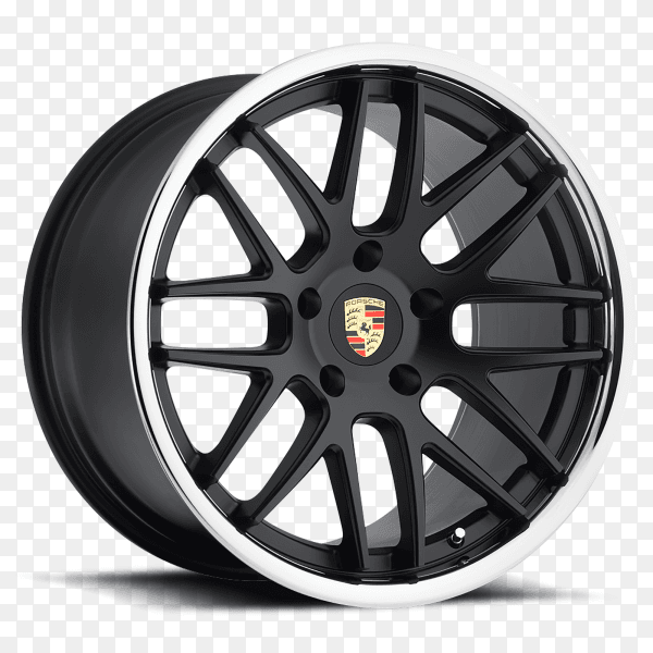 Black wheel rim isolated on transparent background PNG