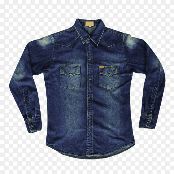 Blue denim shirt isolated on transparent background PNG