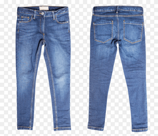 Blue jeans isolated on transparent background PNG