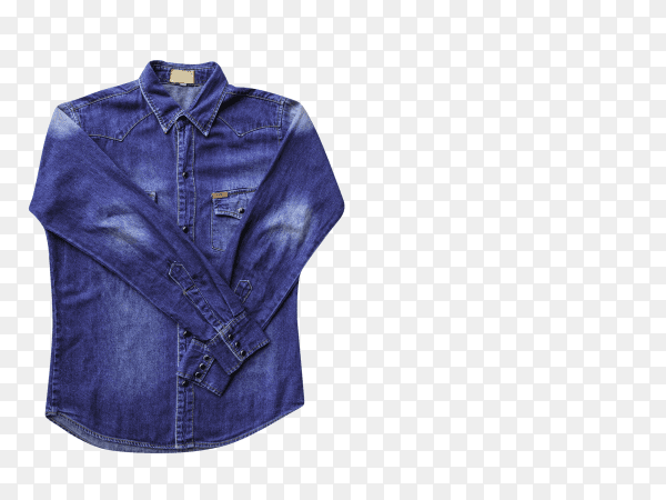 Blue jeans shirt isolated on transparent background PNG