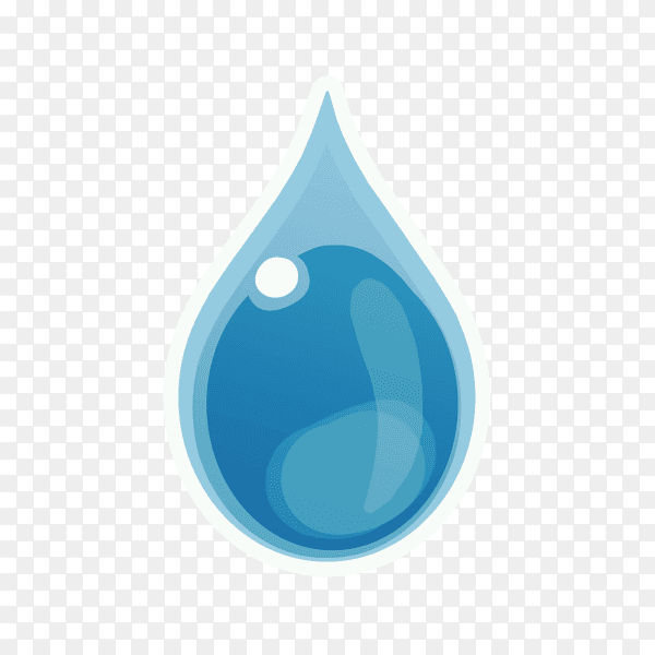Blue shiny water drop on transparent background PNG
