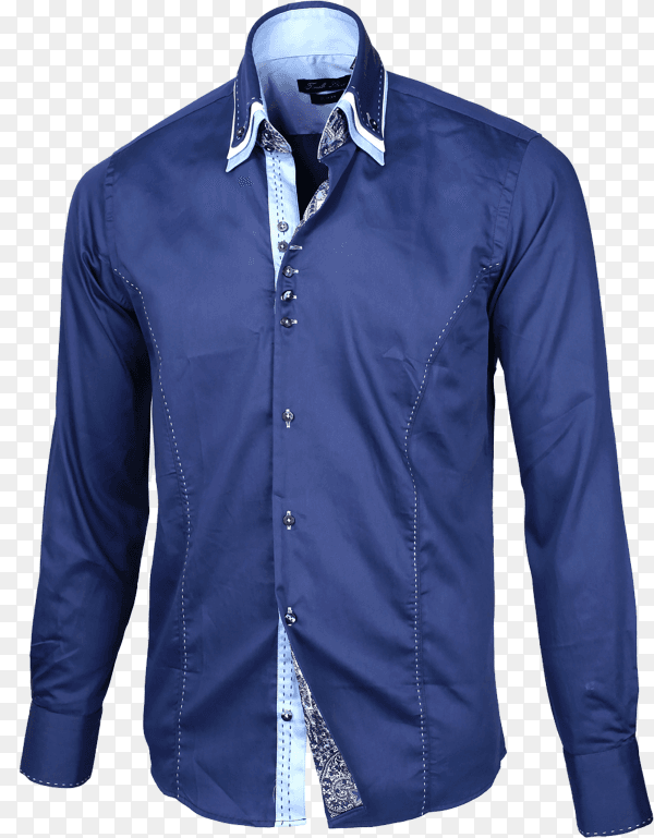 Blue shirt for men on transparent background PNG