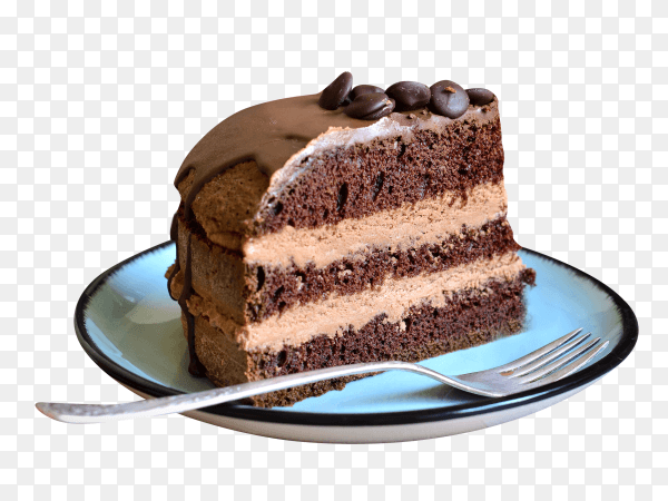 Chocolate cake on transparent background PNG