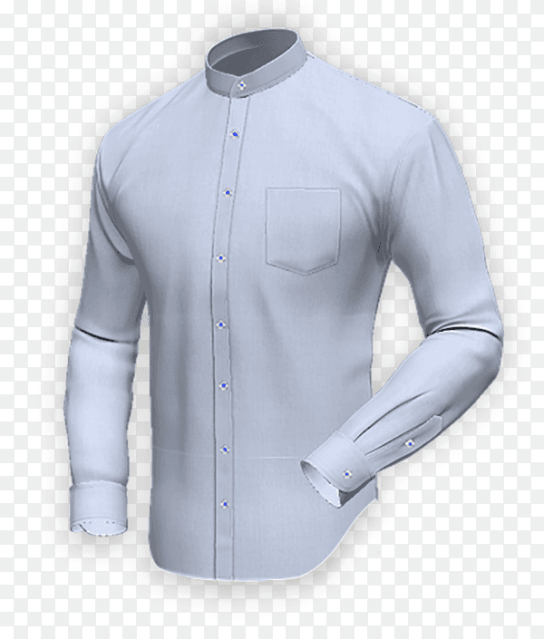 Classic shirt for men in blue color on transparent background PNG