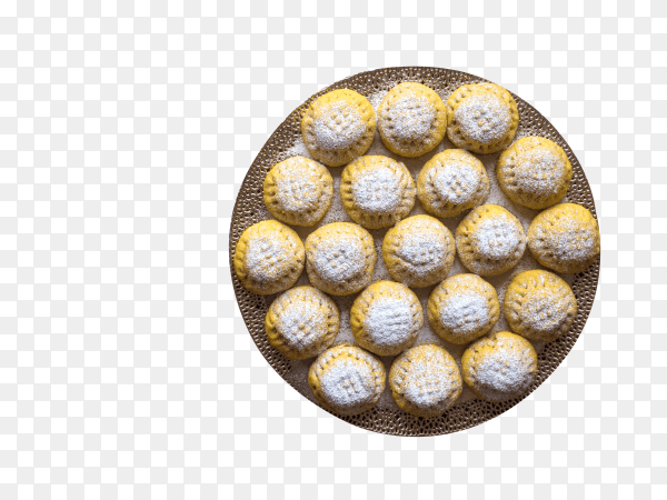 Egyptian cookies kahk el eid. cookies of el fitr islamic feast on transparent background PNG