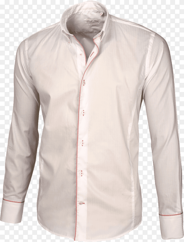 Elegant white shirt for men isolated on transparent background PNG