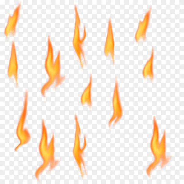 Fire flames isolated on transparent PNG